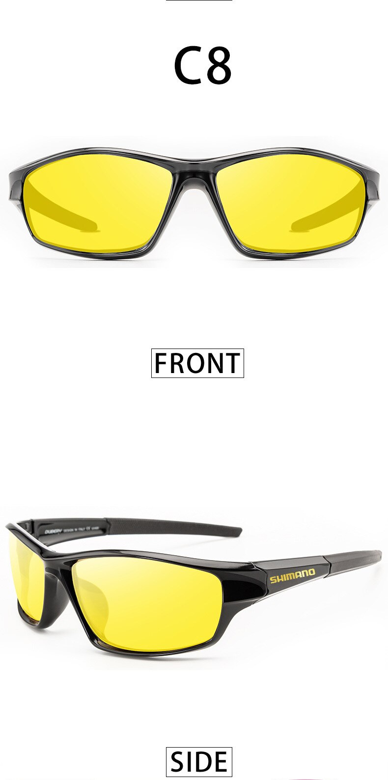Shimano Vissen Bril Mannen Vrouwen Vissen Zonnebril Bril Camping Wandelen Driving Fietsen Eyewear Sport Zonnebril: C8