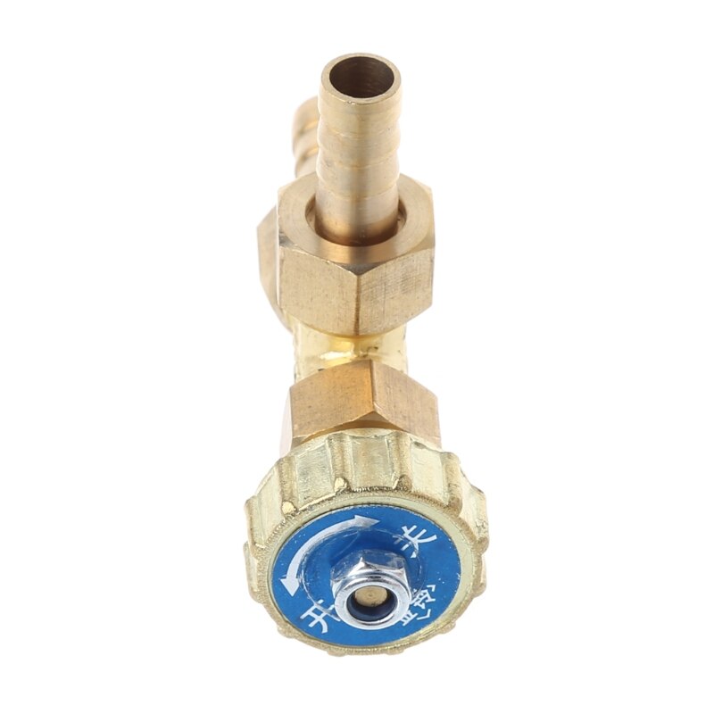 Elbow Brass Needle Valve 8mm Propane Butane Gas Adjuster Barbed Spigots 1 Mpa