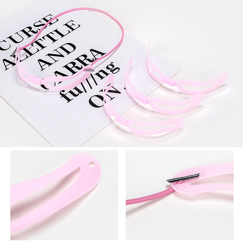 4 Pieces Eyebrow Stencil Eyebrow Shaper Kit Reusable Eyebrow Model With Strap 3 Minutes