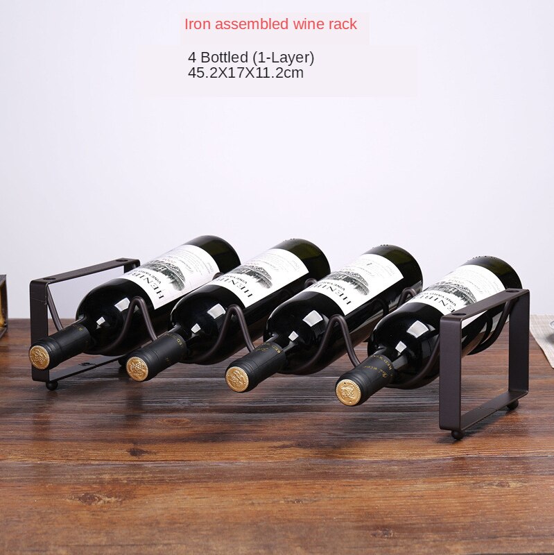 Wine Rack Wire Wine Display Rack Storage Bottles Rack Stand Home Accessory Holds 2/3/4 Bottles: 4 bottles