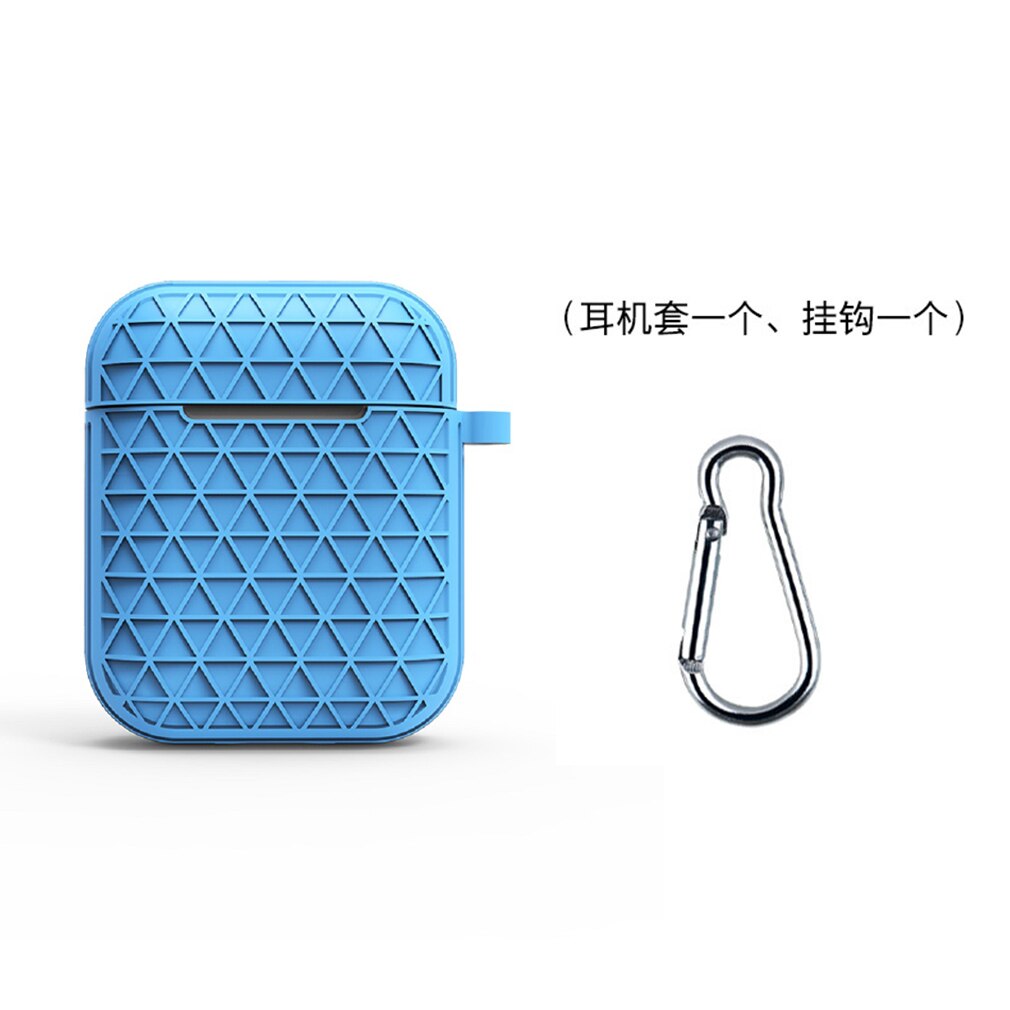 AirPods Accessoires Case Beschermende Siliconen Cover Huid Riem Voor Apple Air Pod Bijpassende Haak: Blauw