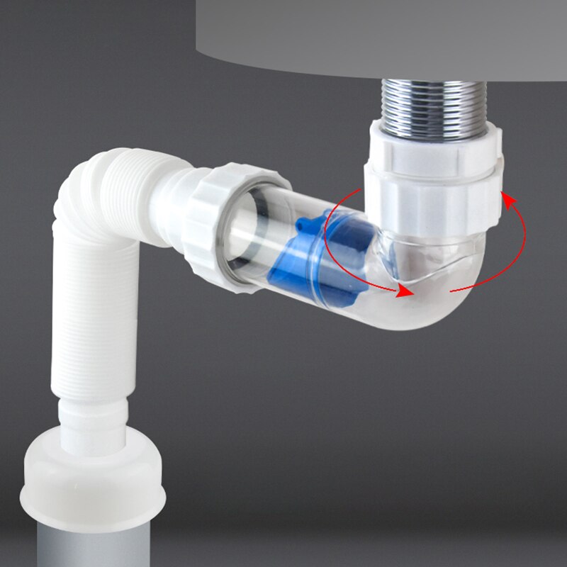 ABS Drain Hose Washbasin Corrugated Curved Pipe Bathroom Expandable Flexible Drain Tube Kitchen Sink Sewer Deodorant Accessories