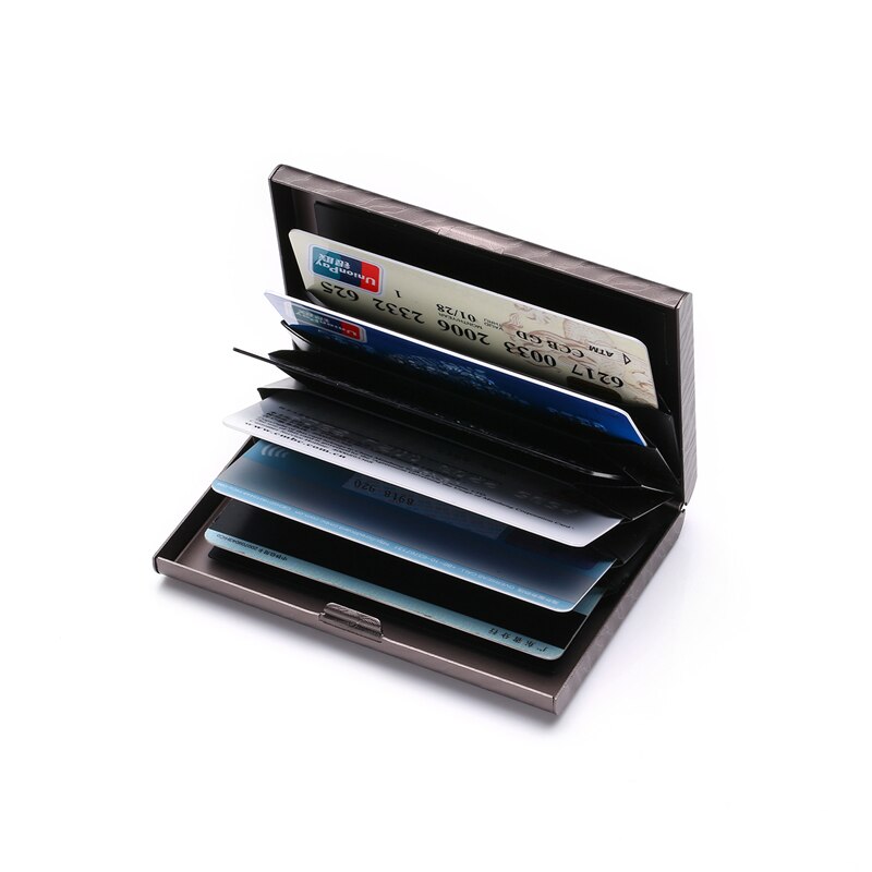 ZOVYVOL RFID Blocking Card Holder Wallet Men Women Slim Single Box Smart Aluminium Metal Wallet Black Thin Mini Wallet