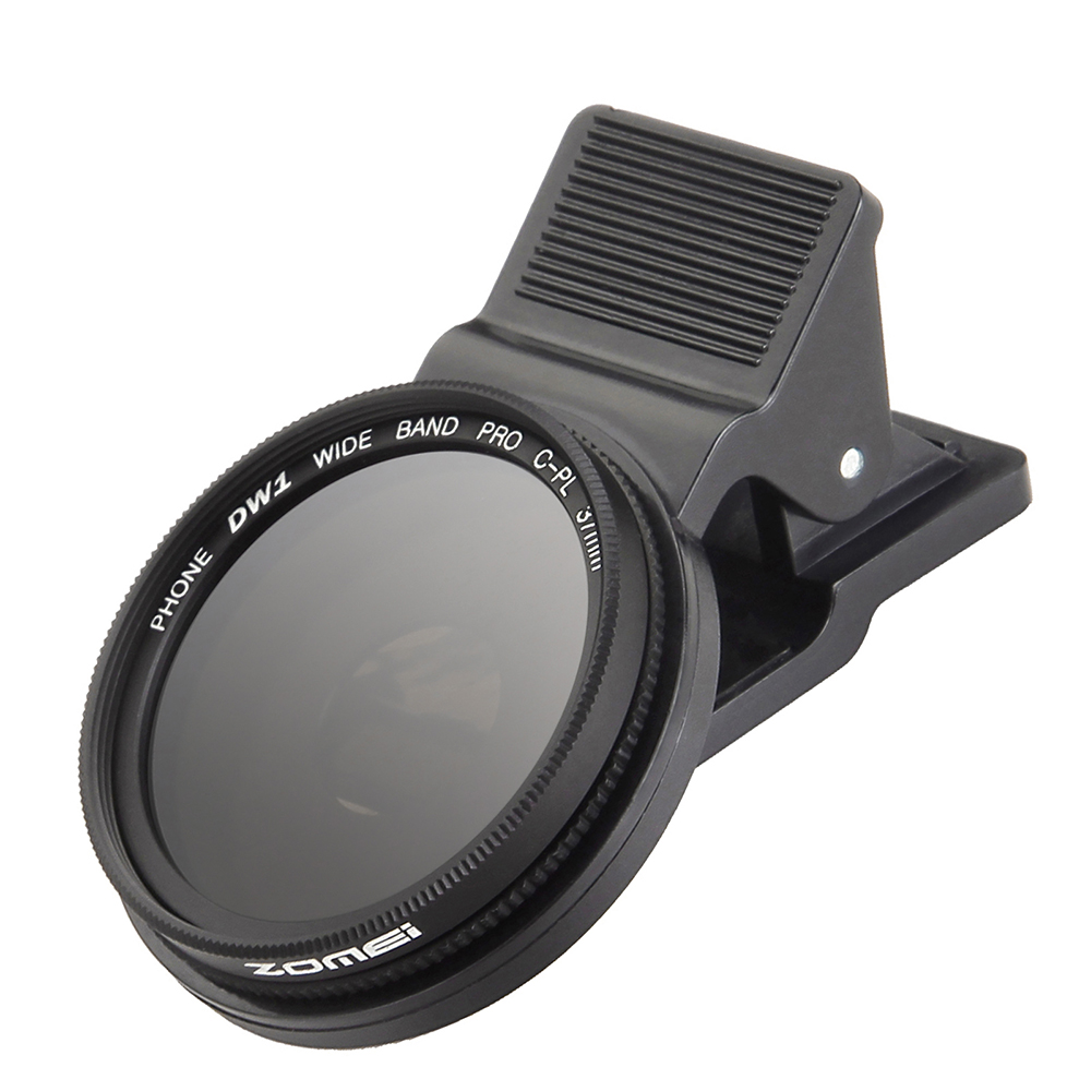 Zomei Original 37MM HD CPL Lens Glass Filter Cell Phone Camera Filter for iPhone cellphone universal filter + Clip