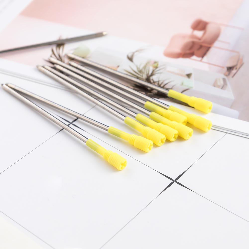 100 pcs/lot Metal Ballpoint Pen Refills Blue & Black Ink crystal Big Diamond Ball Pens Refill School Office Stationery Supplies