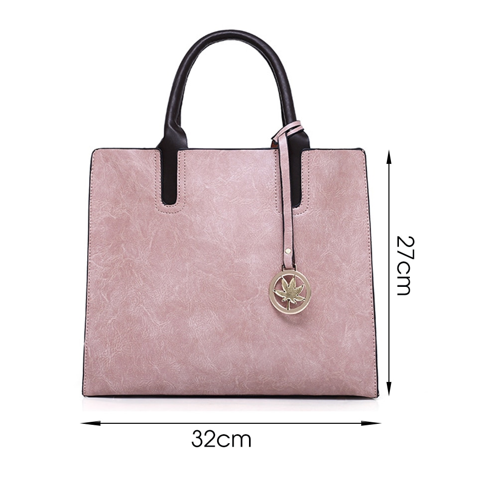 3 uds las mujeres bolsa de bolsa de bolso de cuero de poliuretano para mujer sólida bolsa de mensajero de color hombro cartera bolsas para las mujeres