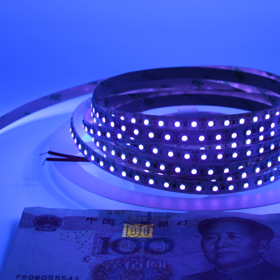 1m 5m Ultraviolet Zwart licht SMD 3528 120 leds/m UV Led Strip zwart licht LED Lint paars Flexibele lamp + 12V power adapter