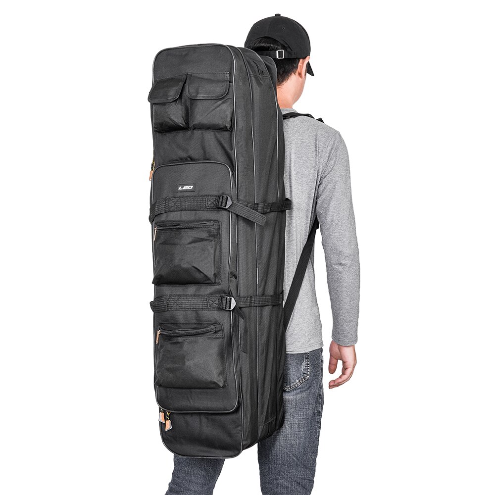 Outdoor 3 Layer Fishing Bag Backpack 80cm/100cm Fishing Rod Reel Case Carrier Bag Fishing Pole Tackle Bag Carry Case Travel Bag