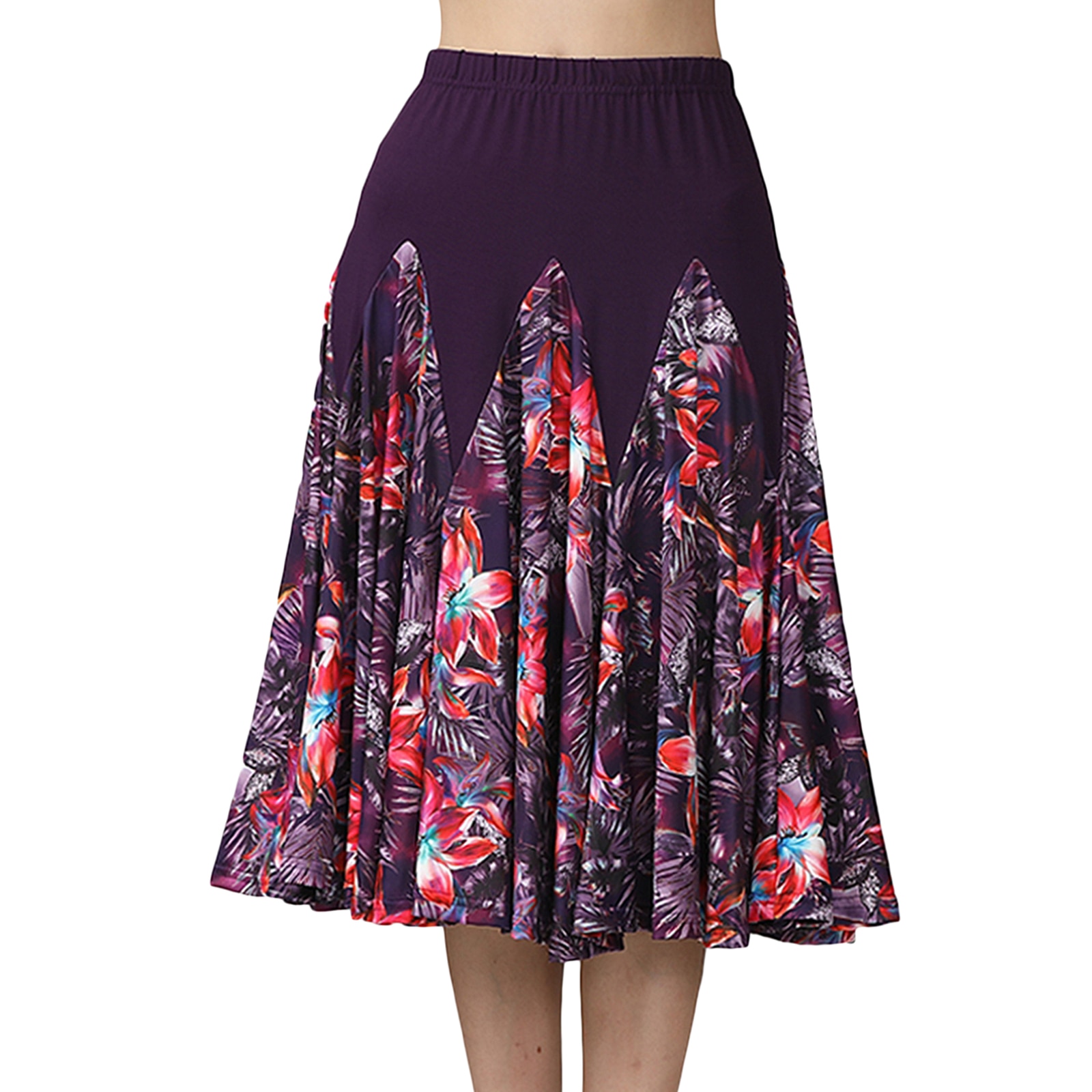 Womens Latin Ballroom Dancing Skirt Waltz Dance Party Long Swing Skirt Dress