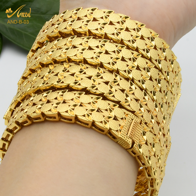 Dubai Armreifen Für Frauen Nahen Osten Gold Farbe Armreif Äthiopischen Saudi-arabischen Armbinde Hochzeit Braut Schmuck Afrikanische Geburtstag