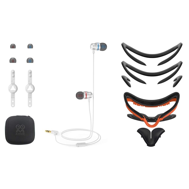 Rise-amvr oom geräuschisolierende ohrhörer für oculus quest 2 vr headset & vr-gesichtsbelüftung, weiche halterung, gesichtsschutz aus pu-leder und schaumstoff