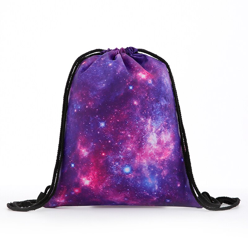 Reppu naisille mini kiristysnyöri tähtitaivas reppu 3d painatus matkalaukut miehet mochila kiristysnyöri laukku girs: Gc -3