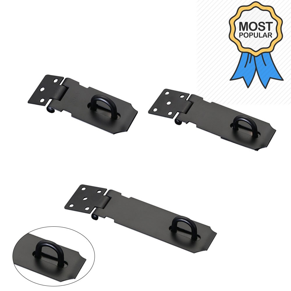 thumbnail image 2 of WHL 65mm Zinc/Black Hasp & Staple – Heavy Duty Gate Door Shed Lock Latch (Padlock Sold Separately) 2 of 5