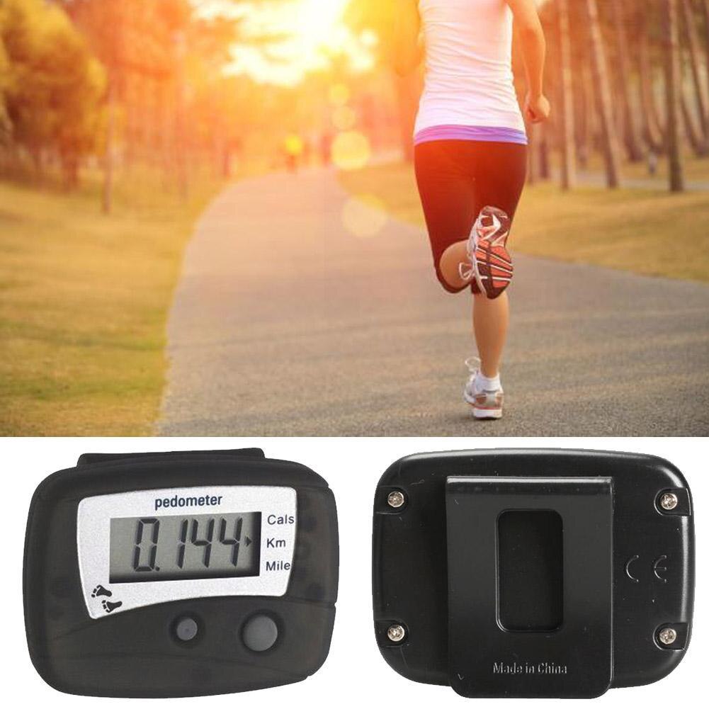 Black Portable Multi-functional Lcd Display Digital Outdoor Pedometer Equipment Steps Calorie Counter Distance Sports Walki H0R8