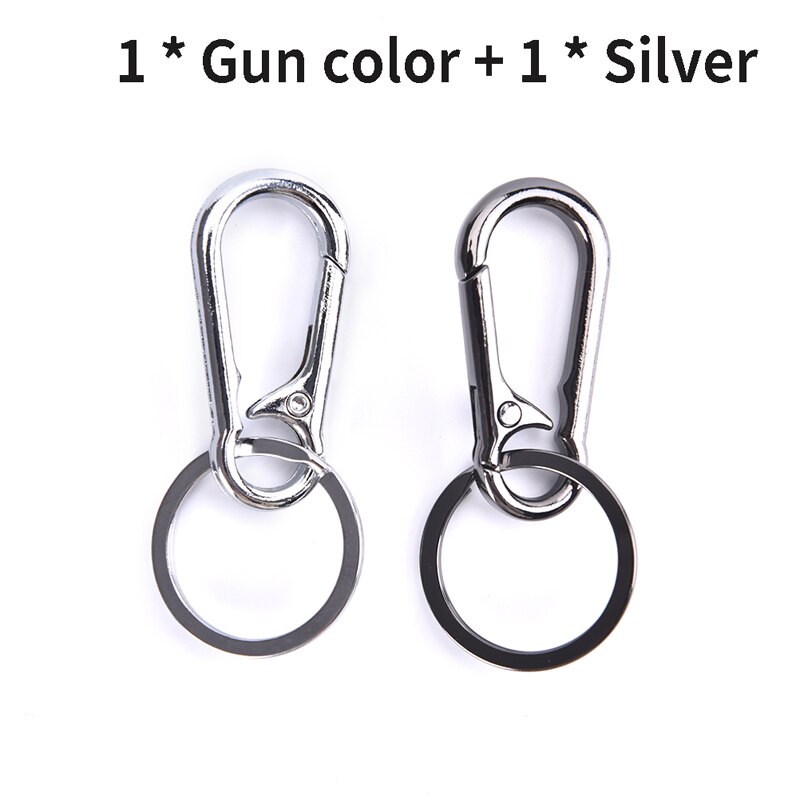 2pcs Stainless Steel Keychain Buckle Anti-lost Waist Belt Clip Keyring Buckles Carabiner Keychains Outdoor Climbing Sports Tools