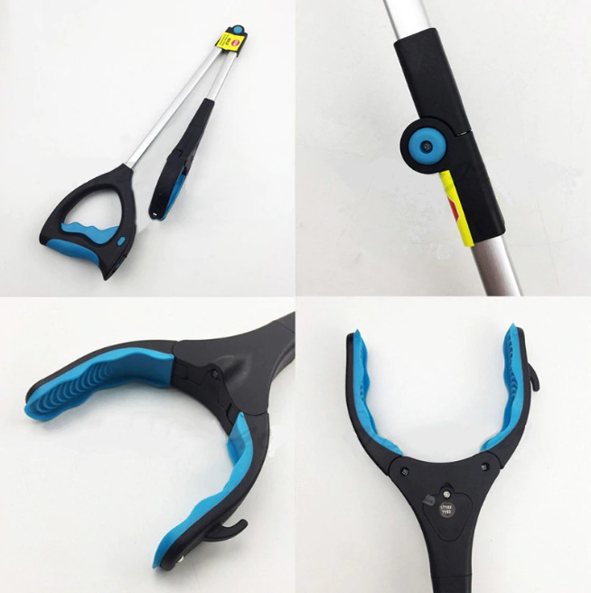 Nuevas abrazaderas largas plegables para recoger basura, herramienta de recogida, de mango curvo, herramientas portátiles para recoger en casa de fábrica