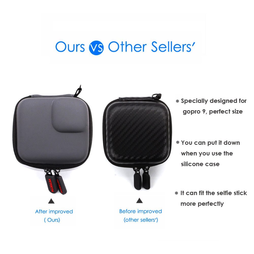 Upgrade Mini PU Protective Bag Carrying Case Silicone Cover Tempered Glass Film for Gopro Hero 10/9 Action Camera Accessoriess