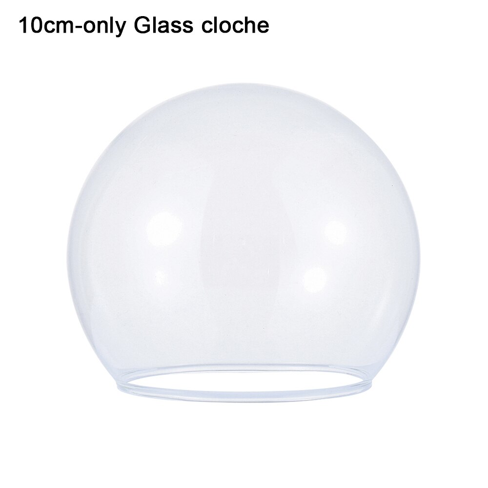 1Pcs Sferische Glas Cloche Jar Display Stand Cover Terrarium Fles Met Houten Base Acryl Stofkap Display Box Bloem doos: 10cm-Glass cloche