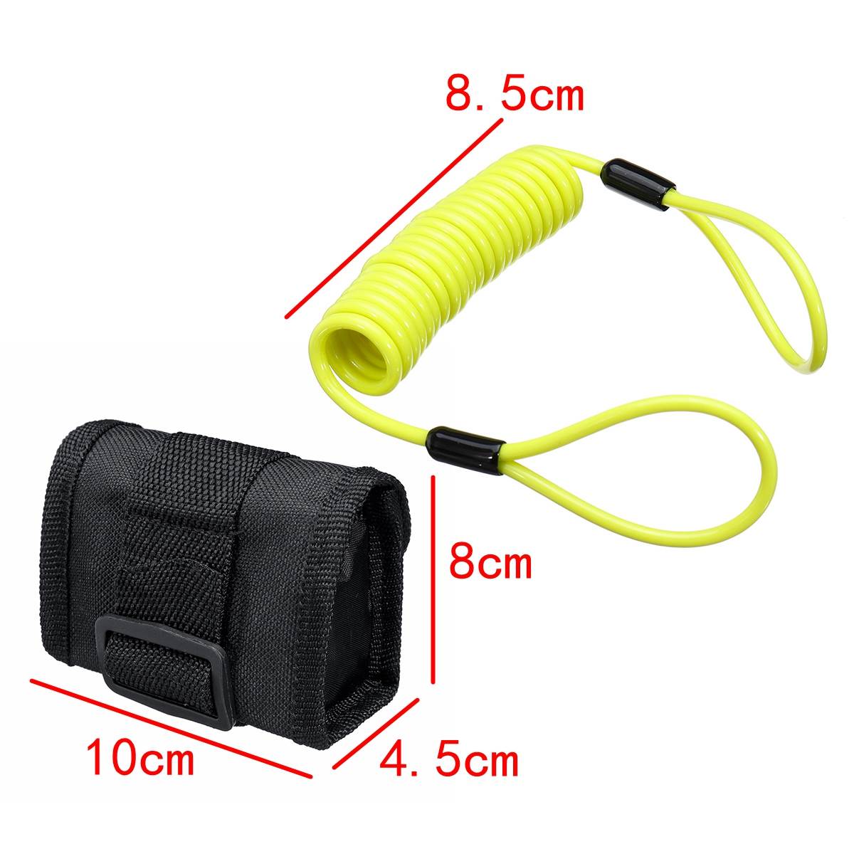 Motorfiets scooter beveiliging antidiefstal wiel schijfrem slot alarm kit 2m/6ft herinneringskabel alarm slot fiets rem tas: Gele kabel
