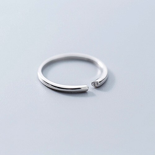 INZATT Real 925 Sterling Silver Zircon Round Triangle Cross Adjustable Ring For Women Fine Jewelry Punk Accessories