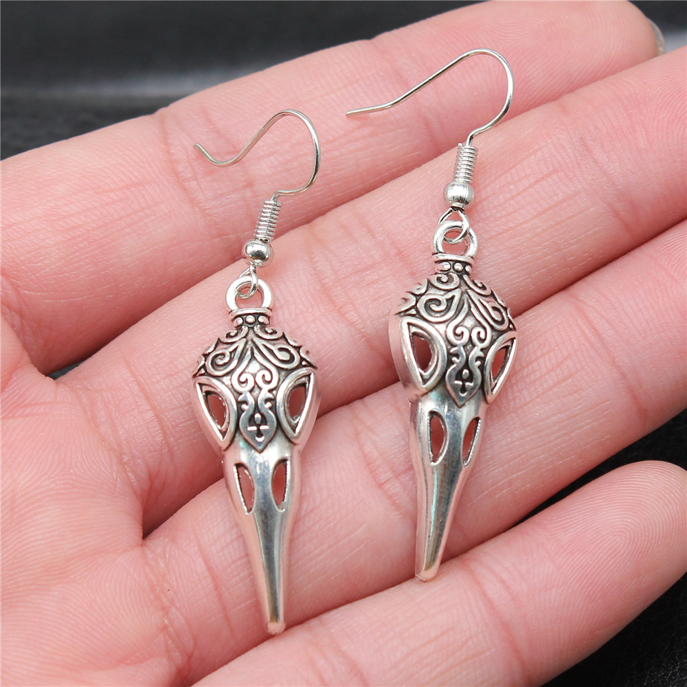 Pendientes de esqueleto de calavera de 20 estilos, de Halloween, pendientes colgantes Punk oscuros de estilo gótico para mujer, de , joyería: Verde oscuro