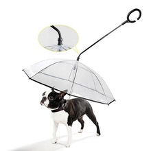 Telescopische Handvat Transparante Pet Paraplu Met Hondenlijn Voor Regen Lopen