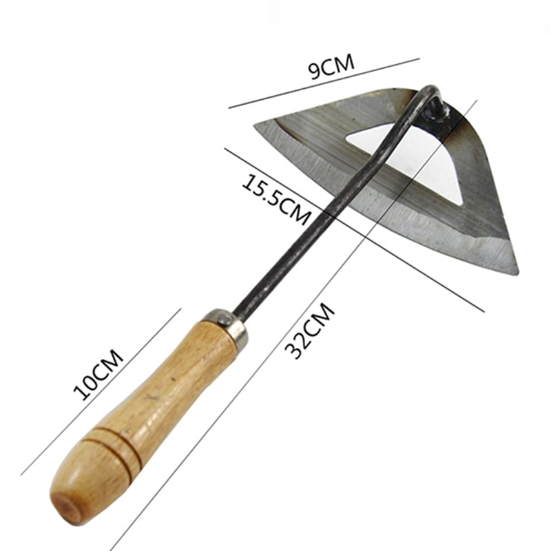 Agricultural Tools Garden Household Weeding Hoe Manganese Steel Outdoor Wooden Handle Digging Hand Tools Planting Utensils