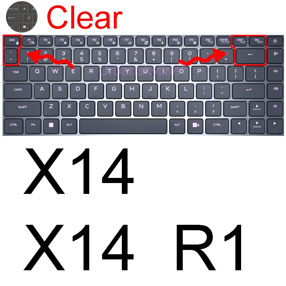 Keyboard Cover for Alienware M15 R7 M17 R5 R6 X14 X15 R1 X17 R2 Area-51m R3 R4 13 14 15 17 18 Protector Skin Case Silicone ALW: Clear X14 R1