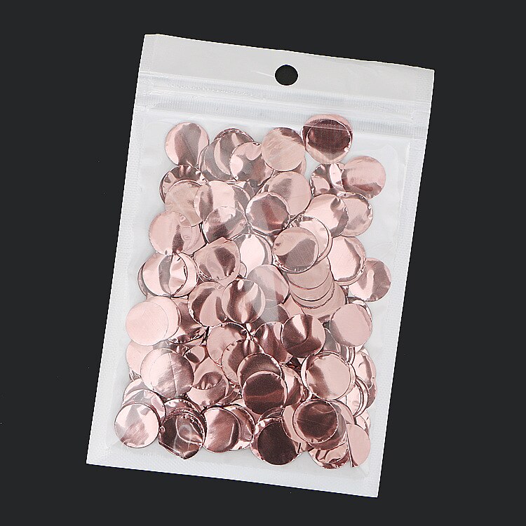 10g/ påsar 1.5cm metallic roséguld runda konfetti födelsedag ballong baby shower dekoration papper konfetti bröllopsfest leveranser