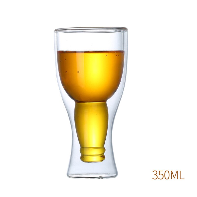 Hittebestendig Glas Met Handvat Bier Drinken Glas Transparant Melk Sap Cups Milieuvriendelijke Dubbele Handgemaakte Bier Mok: 350ml