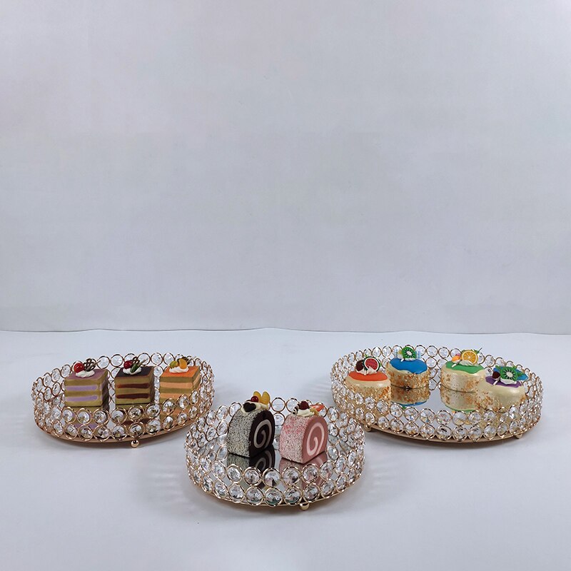 1-3 st guldspegel cupcake stativ kristallmetall hem stor frukt tallrik fruktkorg hem set tårta verktyg