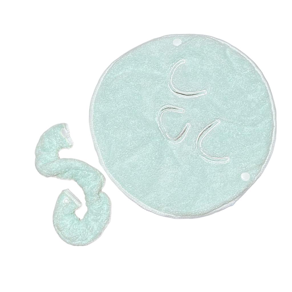 Facial Towel Mask Hydrating Rejuvenation Coral Fleece Beauty Salon Face Mask for Women Girls Sister - Single Hole Pink: 3 Hole Strap Green
