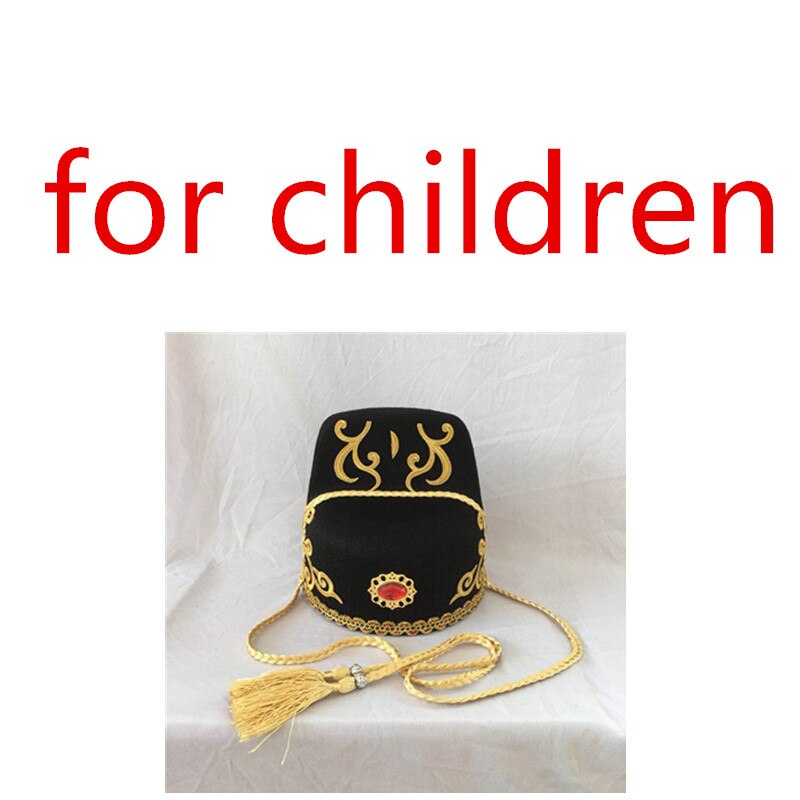 Sombreros de oficial de la Dynasty Han negra, sombrero antiguo chino para adultos y niños, gorros Retro de la Dynasty Song en China: 1-children