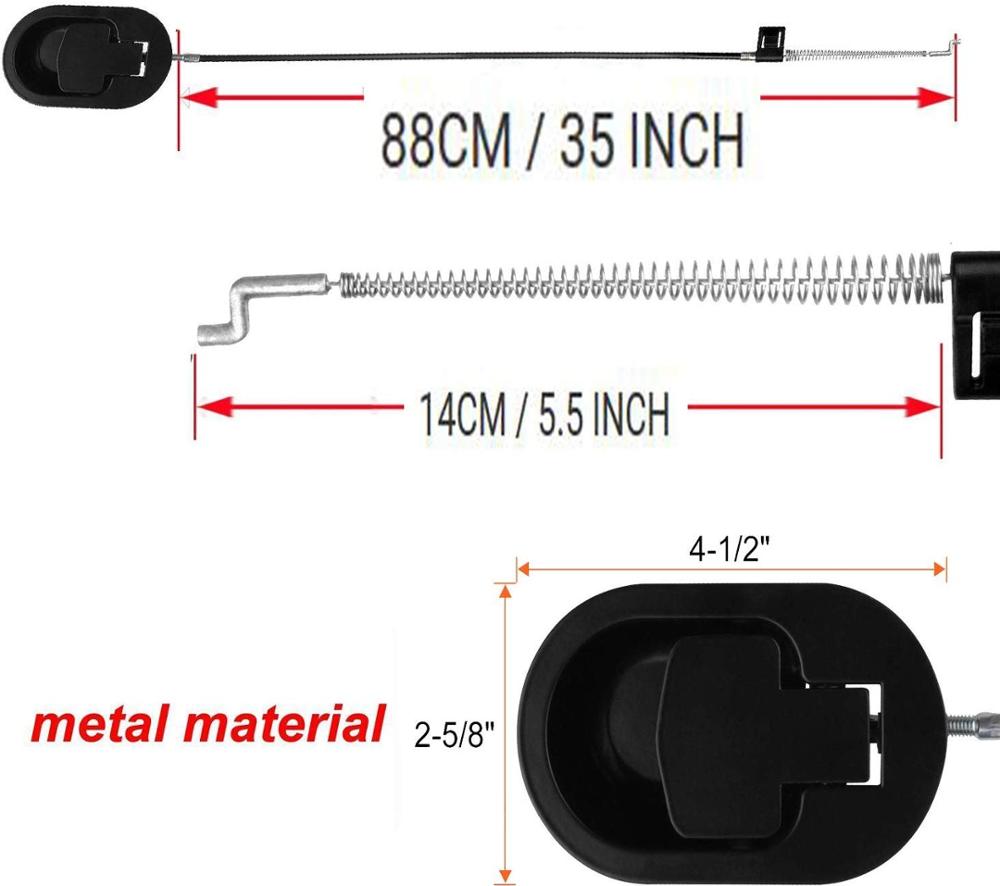 Pmsanzay Recliner Replacement Parts - Universal Black Metal Pull Recliner Handle with Cable - fits Ashley/Lane/Lazy Boy/Berkline