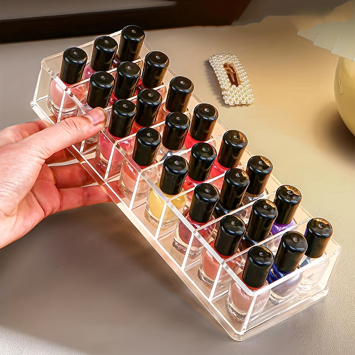 Acryl Nagellak Organizer, Helder Display Rack, Cosmetisch Opbergrek, Nagelstudio Rekwisieten, Duurzaam En Schoon Te Maken