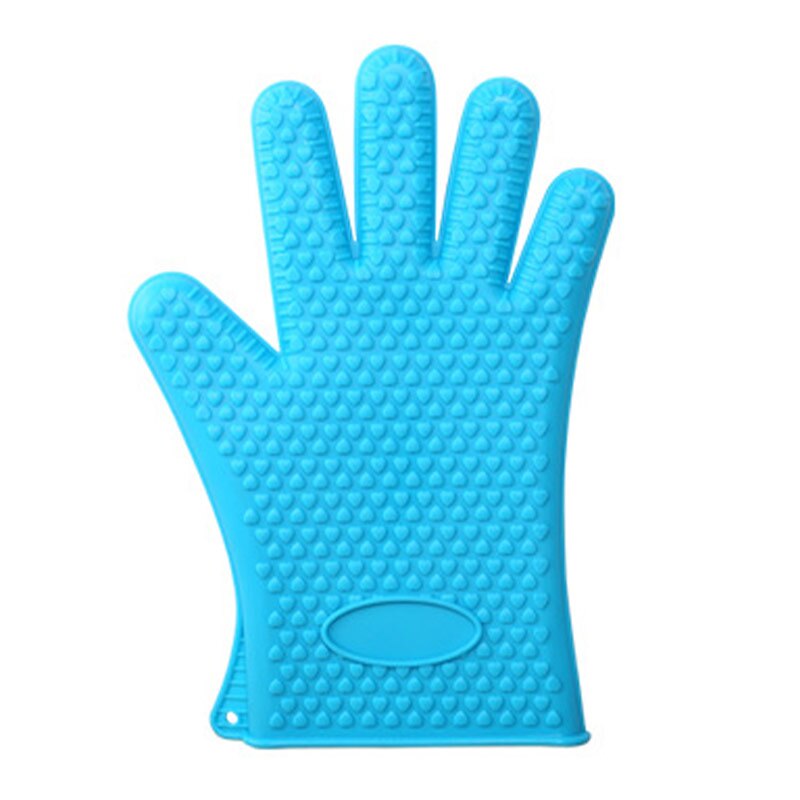 Siliconen Handschoen Keuken Hittebestendige Handschoenen Hittebestendige Handschoenen Koken Bakken Bbq Oven Handschoenen Keuken Accessoires: Blauw