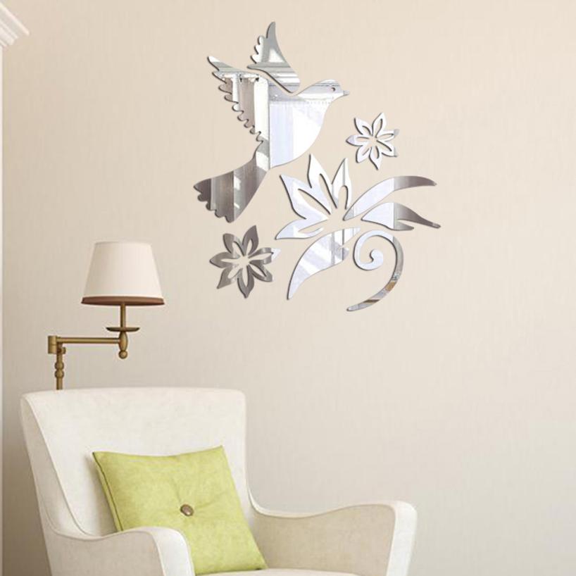 Wallstickers etiqueta da parede mirror 3d aftagelige klistermærker til væg badeværelse diy indretning wallsticker 18 mar 29