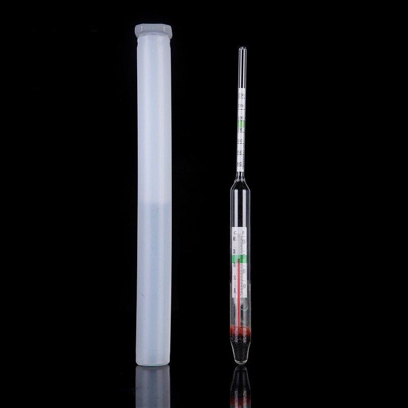 Seawater Density Meter 1.000-1.060 Seawater Salinity Meter Baume Glass Hydrometer Densitometer 2 In 1 With Thermometer 5 Pcs