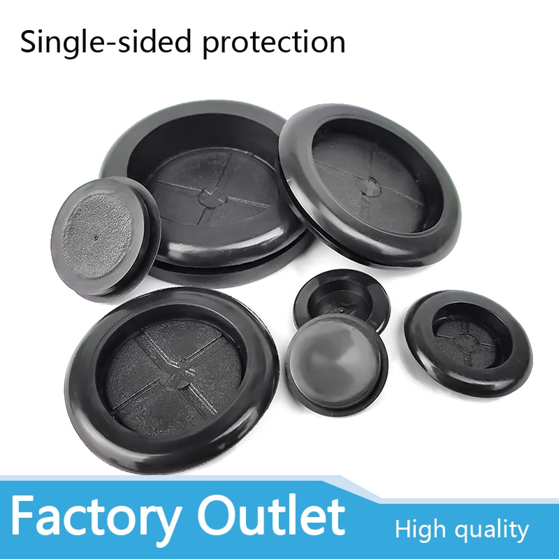 10 stk 15-70mm riller dia sort syntetisk gummi runde pakninger enkelt side ledninger tylle paknings beskytter ringe