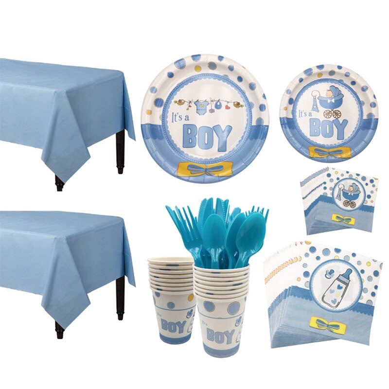 1Set Gender Reveal Napkin Cup Tablecloth Boy girl Balloon Kids baby Shower Birthday Birthday Favor Decoration Supplies