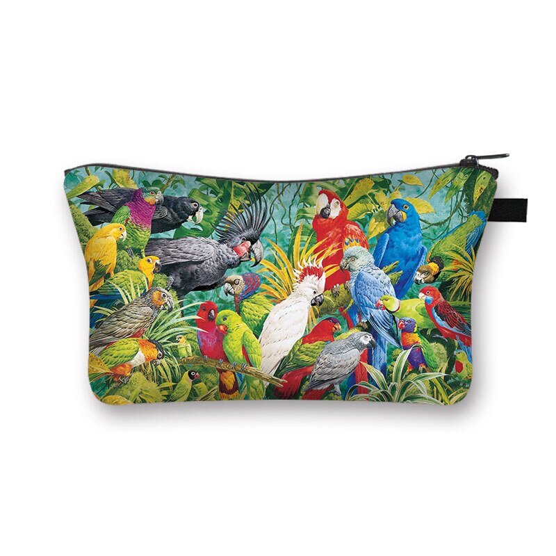 Cute Bird Parrot kosmetyczka kobiety kosmetyczka dziewczyna organizator etui kosmetyki dla kobiet Case kobiece torby podróżne ze schowkiem: shzbparrot07