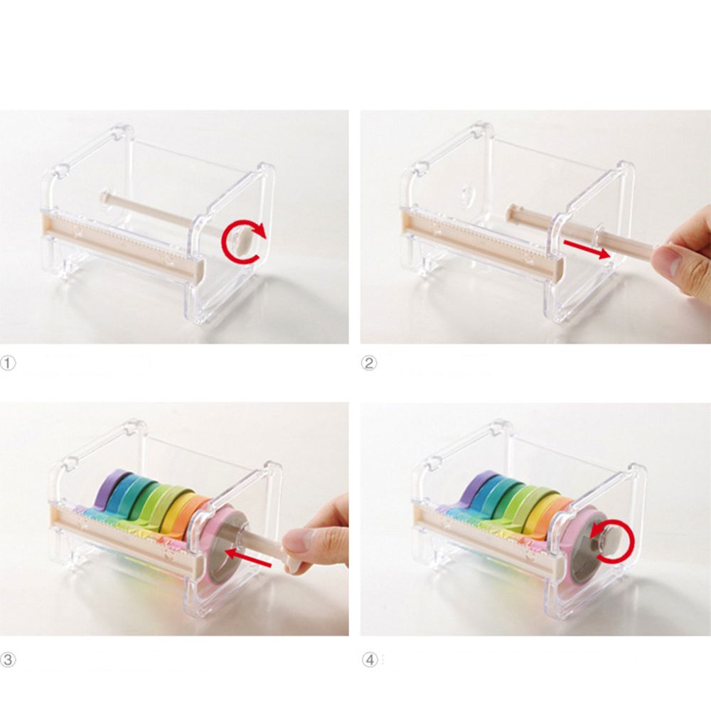 Simple Clear Adhesive Tape Dispenser Office Desktop Washi Tape Holder With Tape Cutter Office Tape Dispenser Supplies