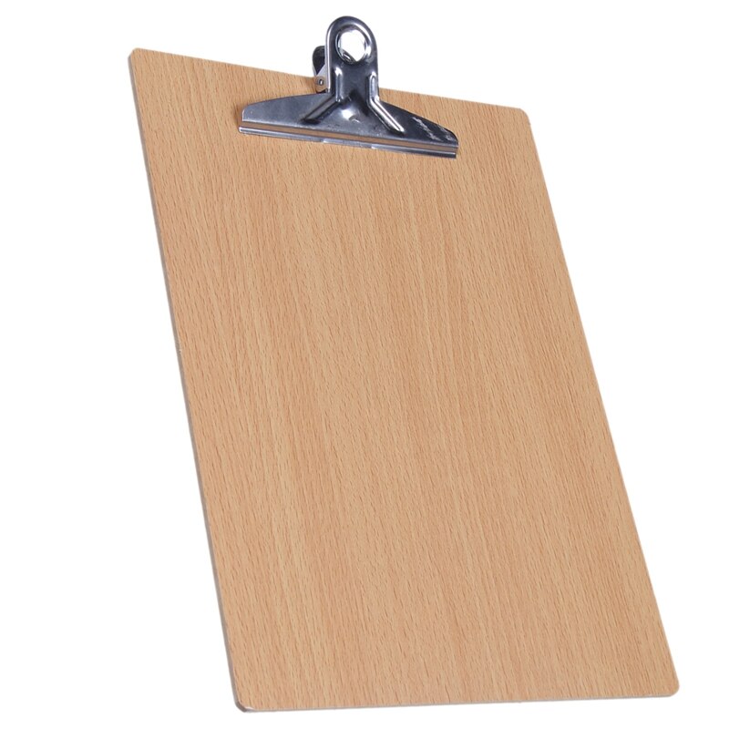 A4 Wooden Clipboard File Folder Stationary Board Hard Board Writing Plate Clip Document Bag File Folder Clipboard Report Office