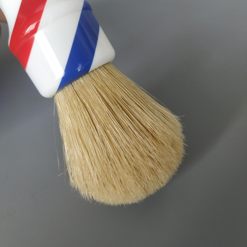 Dscosmetic-Brocha de afeitar de cerdas de jabalí, hisopo de nudos de pelo con mango de resina, poste de barbero