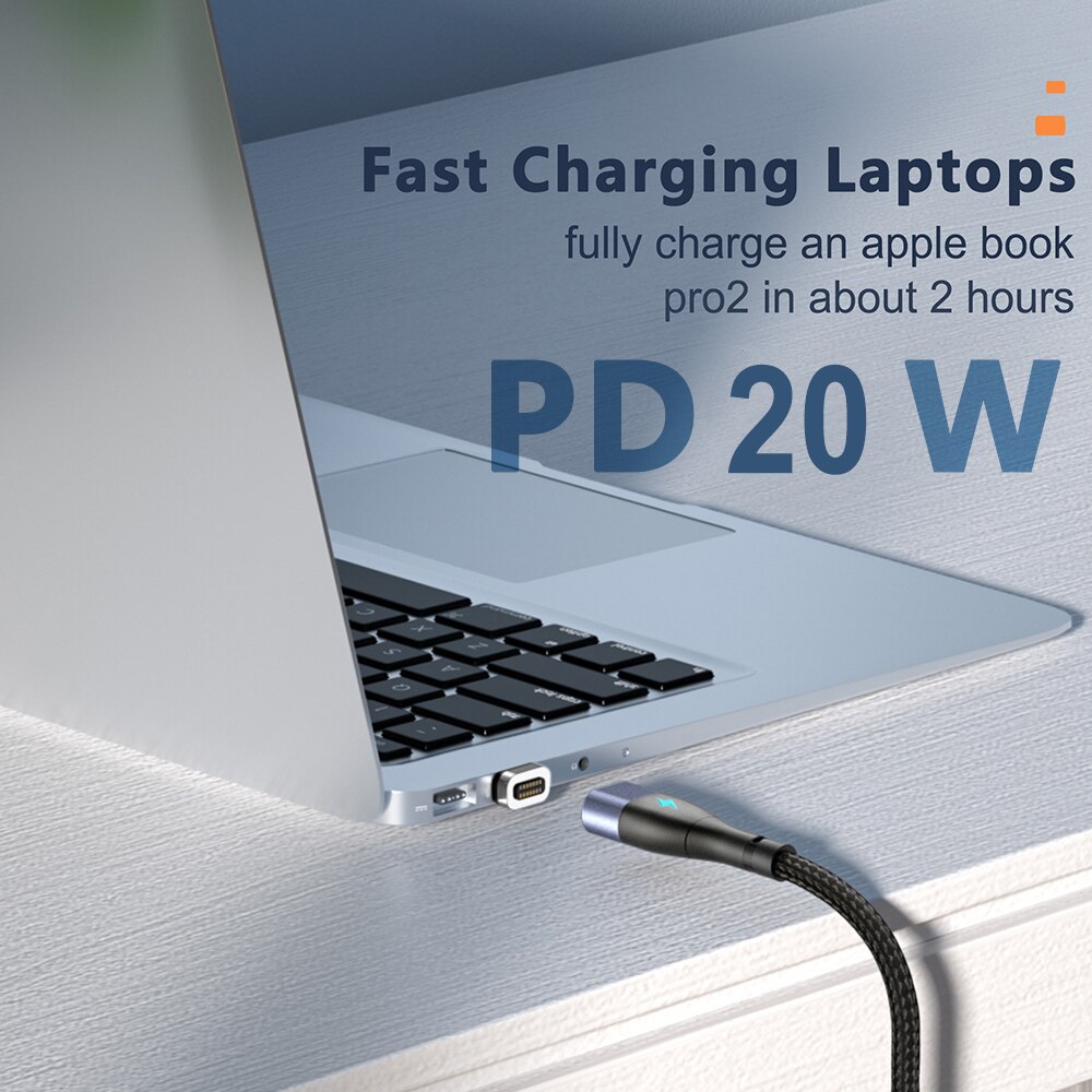 Elough  pd 20w magnetisches schnellladekabel usb-c auf hell kabel für iphone 13, 12 , 11 Profi max,  xr 8, macbook, ipad usb-c daten-pd-kabel
