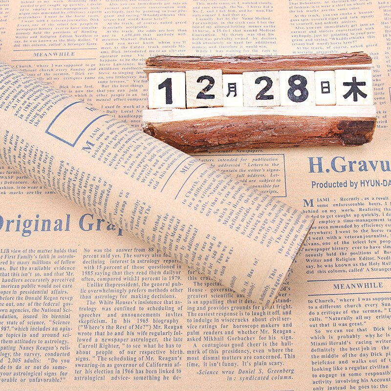5 Teile/satz 50*70cm Vintage Kraft Verpackung Papier Bouquet Verpackung Englisch Zeitung Blume Verpackung Papier DIY Material: 18