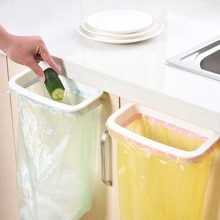 1Pc Kitchen Gadgets Cabinet Door Garbage Bag Shelf Kitchen Tools Rack Hanging Storage Trash Rack Kitchen Accessories Goods B