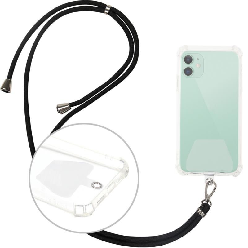 Verstelbare Telefoon Lanyard Afneembare Nekkoord Lanyard Strap En Telefoon Veiligheid Tether Telefoon Lanyard Voor Mobiele Telefoon Accessoires: Black