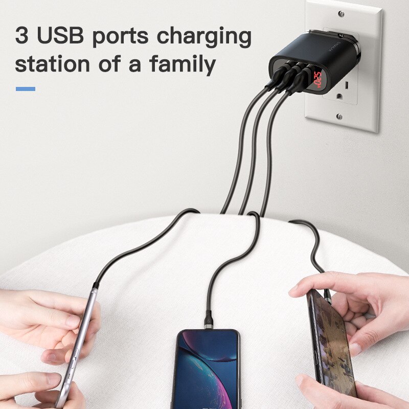 30w eu/us/uk-stecker usb-ladegerät 3.0 für handyadapter für huawei mate 30 tablet tragbares wandladegerät 3 usb-ladegeräte