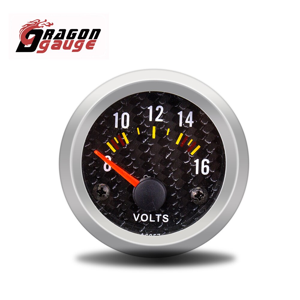 DRAGON GAUGE 2" 52mm Tachometer RPM Meter Water Temp Oil Temp Oil Press Voltmeter Boost Gauge PSI/BAR Car Gauge for 12V Car: Voltmeter